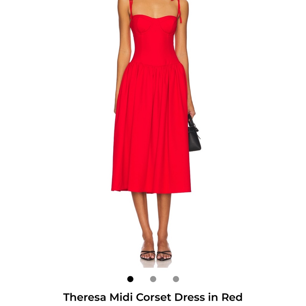 Theresa Women's Red Midi Corset Dress